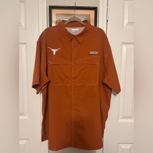 Columbia Men's Texas Longhorns Burnt Orange Tamiami Button Down Shirt XXL